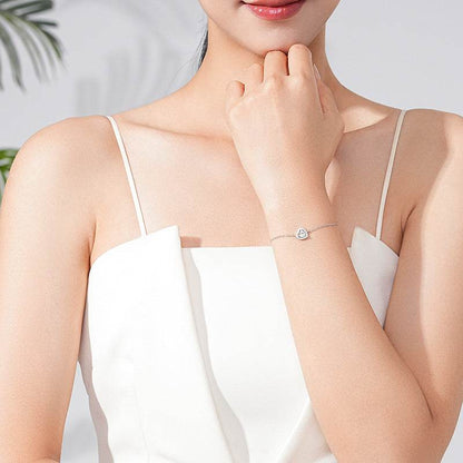 Buy Center Women's S925 Silver Heart Bracelet with Artificial Diamond Accent - Buy Center