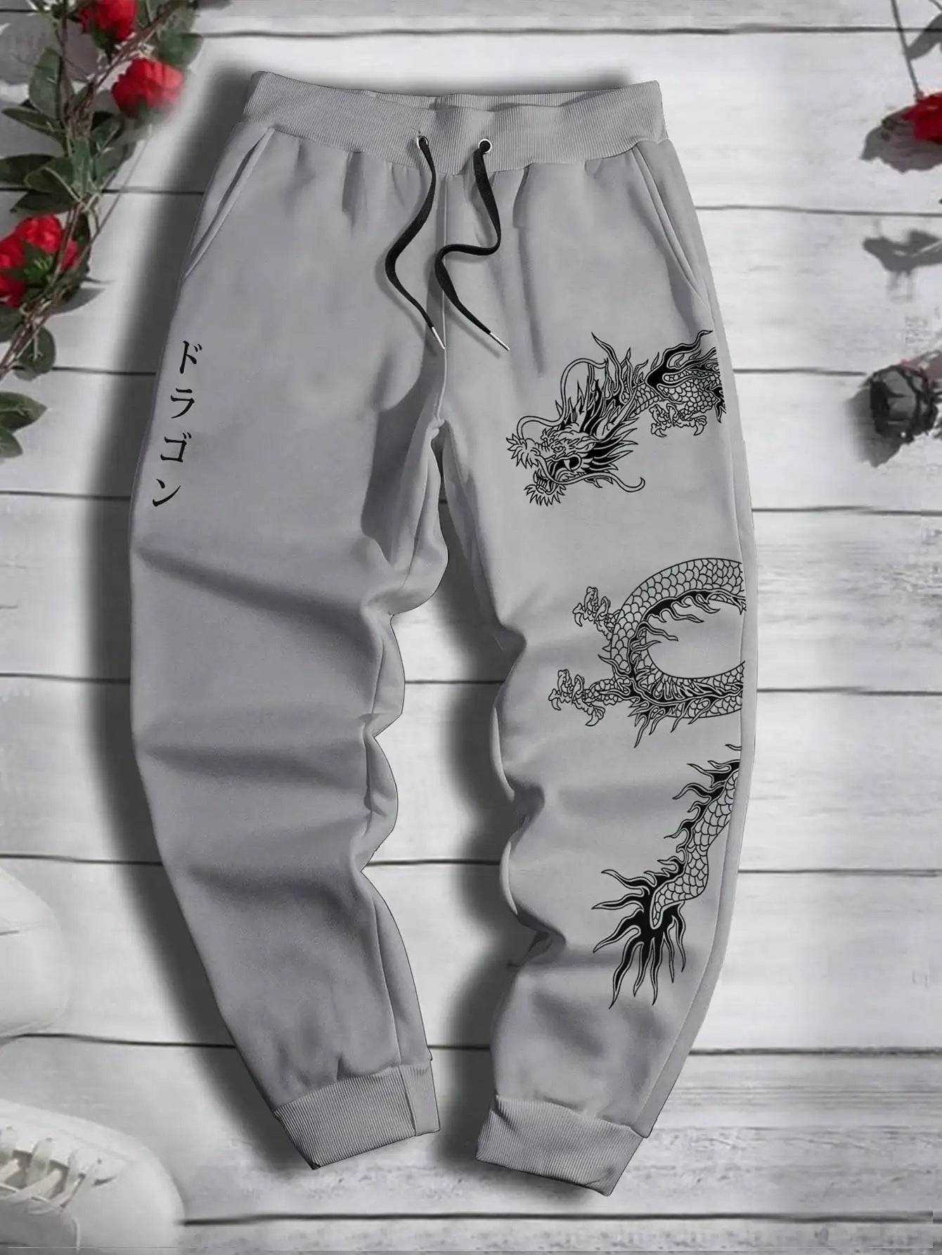 Dark Printed Lace-Up Sweatpants for Men & Women - Comfortable Cotton Fit - Buy Center