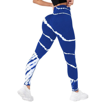 Buycenter Tie-Dye Stripes Yoga Pants – Seamless, Hip Lifting Sport Wear - Buy Center