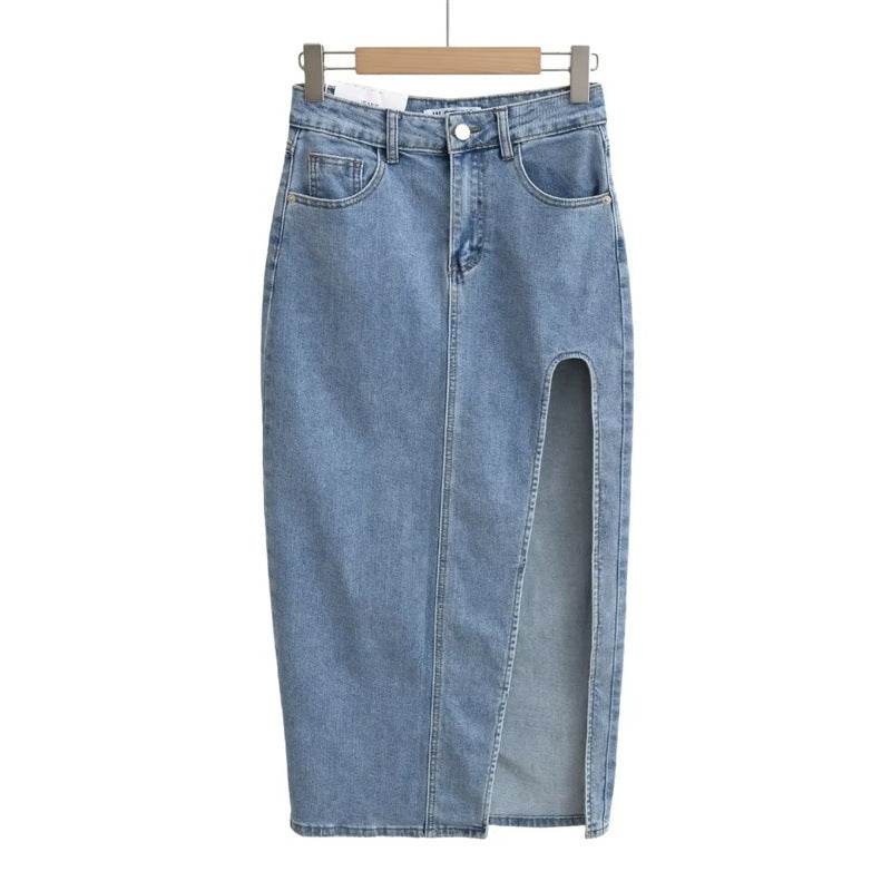 Buycenter Women's Denim Skirt - Fashion Personality, Solid Color Styles - Buy Center