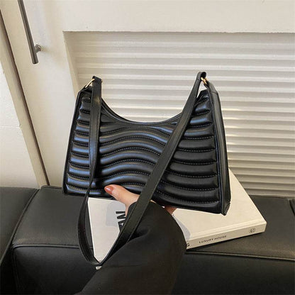 Buycenter Simple Textured Underarm Bag - Durable PU, Urban Chic Design - Buy Center