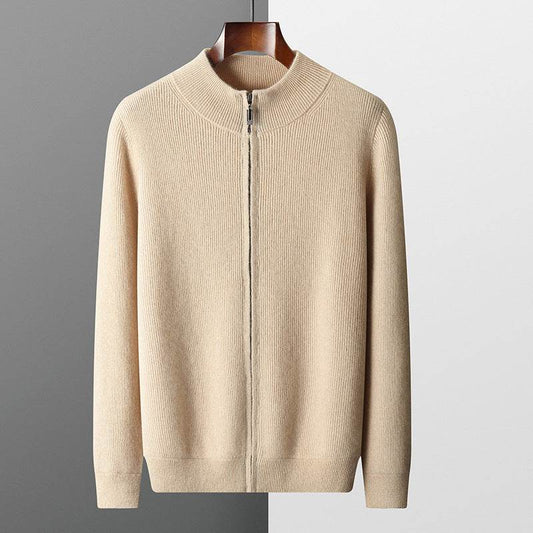 Buycenter Men's Half Turtleneck Wool Cardigan - Stylish Winter Sweater - Buy Center