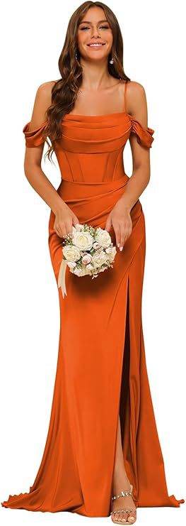 Buycenter Off-the-shoulder Satin Ball Gown - Dusty Rose & More Colors - Buy Center