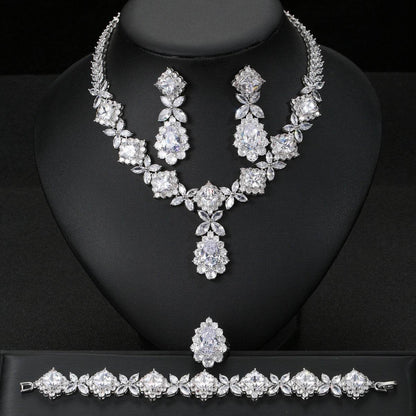 Buy Center European Luxury Zircon Jewelry Set - Necklace, Earrings, Ring - Buy Center