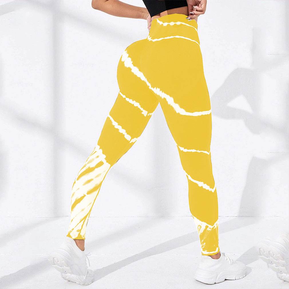 Buycenter Tie-Dye Stripes Yoga Pants – Seamless, Hip Lifting Sport Wear - Buy Center