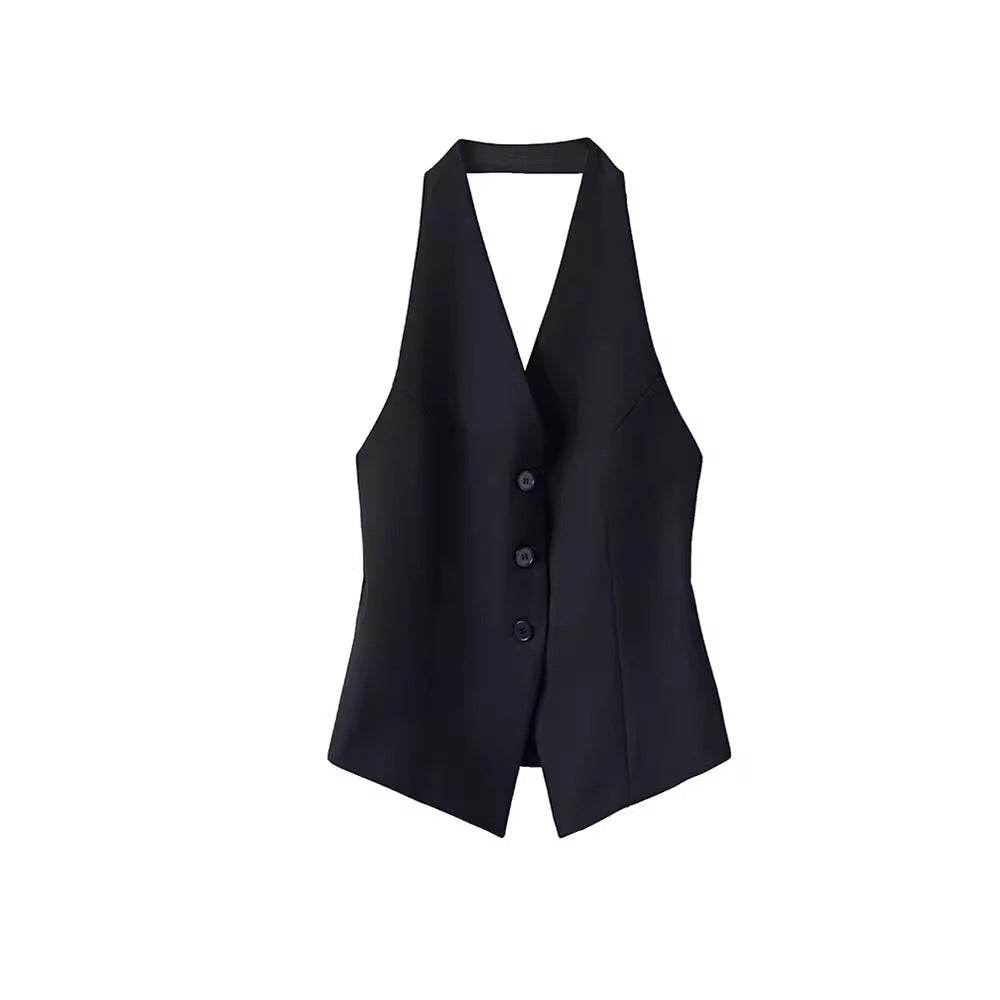 Women's Halter Suit Vest - Sleeveless Style for Modern Commute Fashion - Buy Center