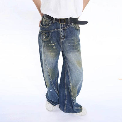 Personalized Three-Dimensional Cut Jeans for Men - Mid Waist & Loose Fit - Buy Center