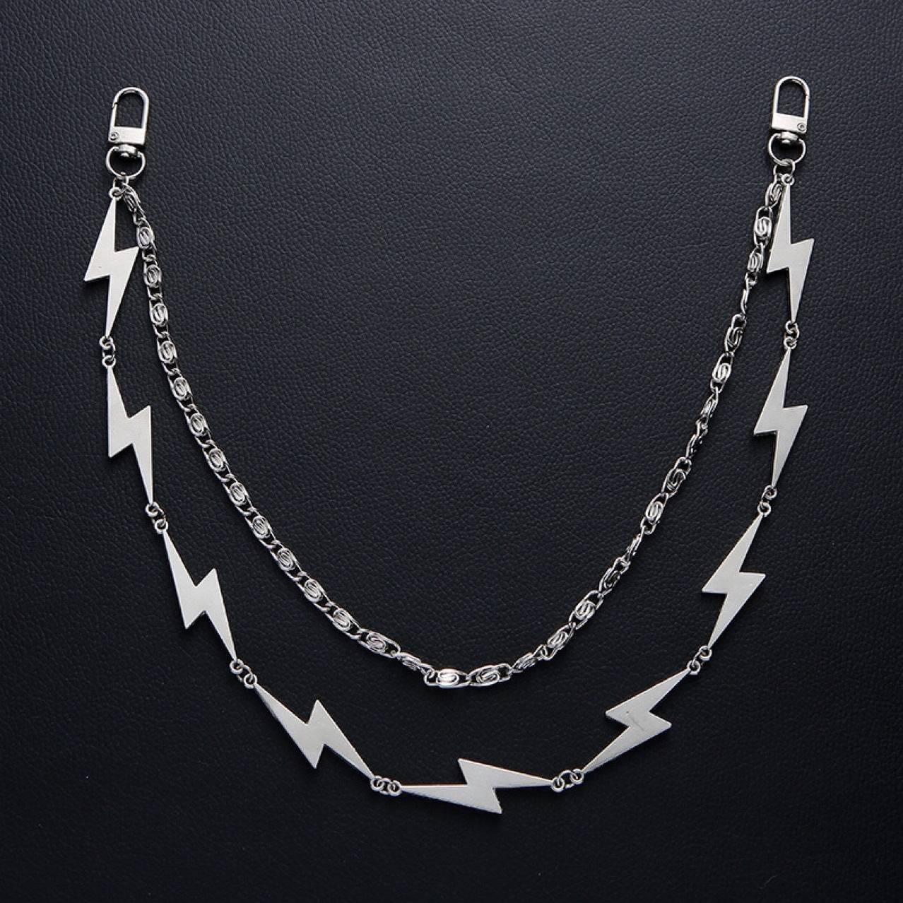 Buycenter Alloy Waist Chain - Lightning Zipper Punk Body Jewelry - Buy Center