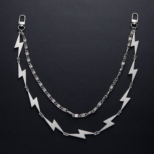 Buycenter Alloy Waist Chain - Lightning Zipper Punk Body Jewelry - Buy Center