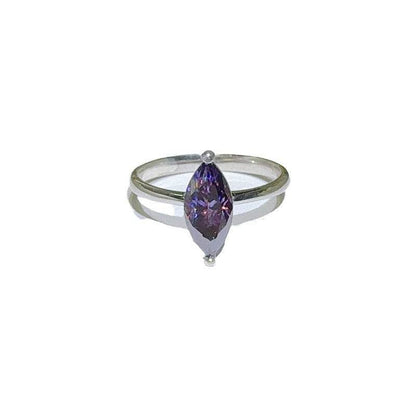 Classic Purple Horse Eye Moissanite Ring - Elegant U-Shaped Design - Buy Center
