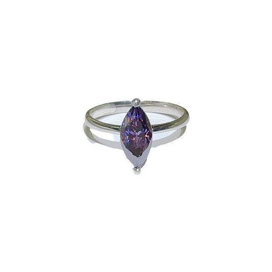 Classic Purple Horse Eye Moissanite Ring - Elegant U-Shaped Design - Buy Center