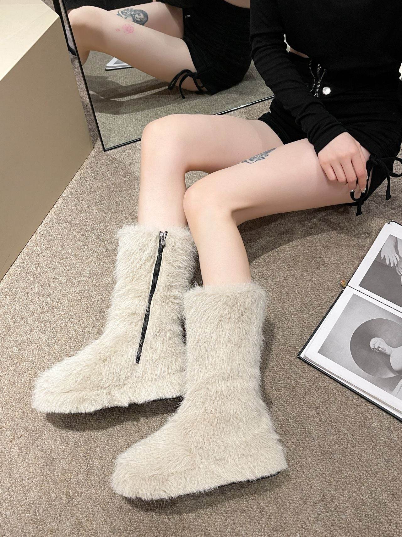 Stylish Women's Fleece-Lined Cotton Boots - Thick Bottom, Thermal Insulated - Buy Center