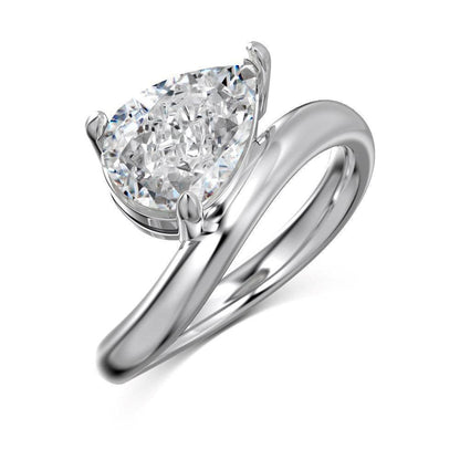Buycenter S925 Sterling Silver Pear-Shaped Rhinestone Ring - Affordable Luxury - Buy Center