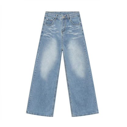 Trendy Male Cat Beard Design Pants - Casual Straight-Leg Jeans for Youth - Buy Center