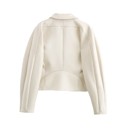 Buycenter Women's Silk Satin Suit Jacket - Stylish One-Button Blazer - Buy Center