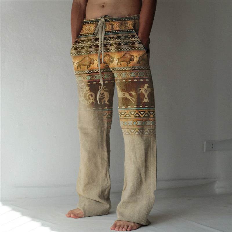 Men's Summer Beach Trousers - Stylish Geometric Patterns for Casual Comfort - Buy Center