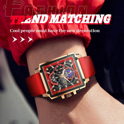 Buy Center Waterproof Quartz Square Watch - Stylish Silicone Band Options - Buy Center