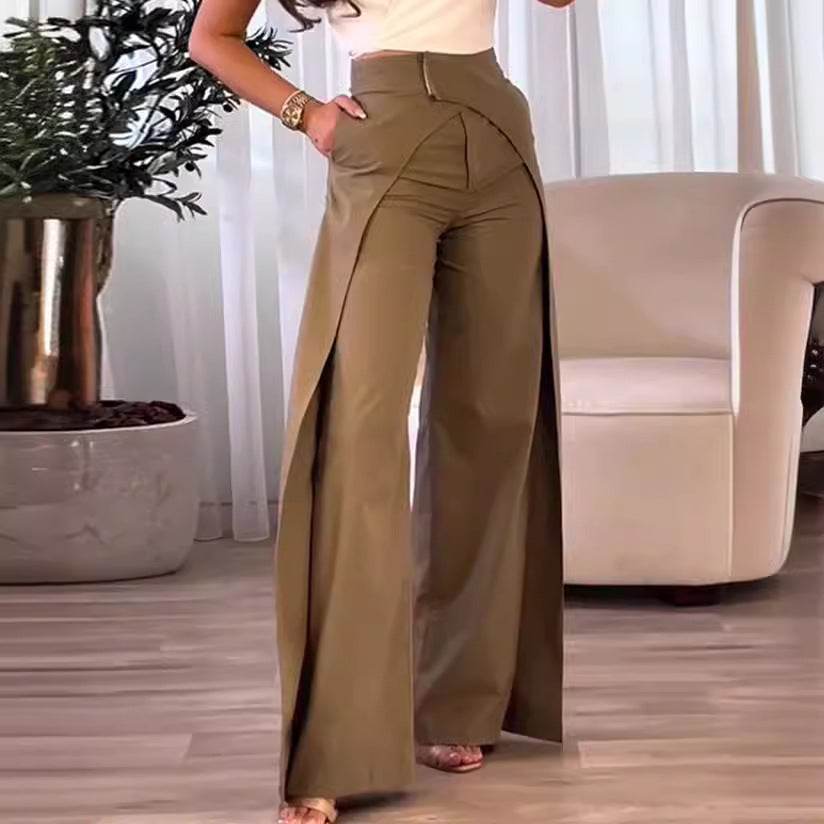 Buycenter Casual Wide-Leg Pants - High Waist, Stylish European Design - Buy Center