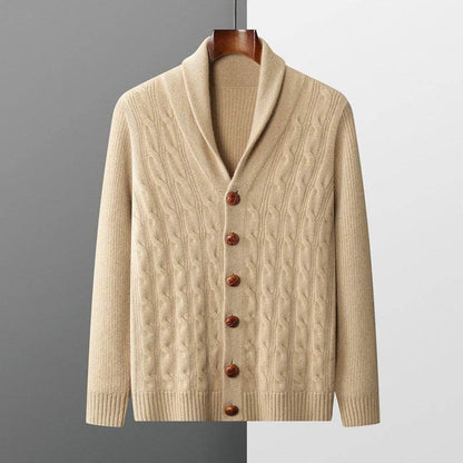 Men's Thickened Twisted Collar Coat - Casual Winter Knitwear for Style - Buy Center