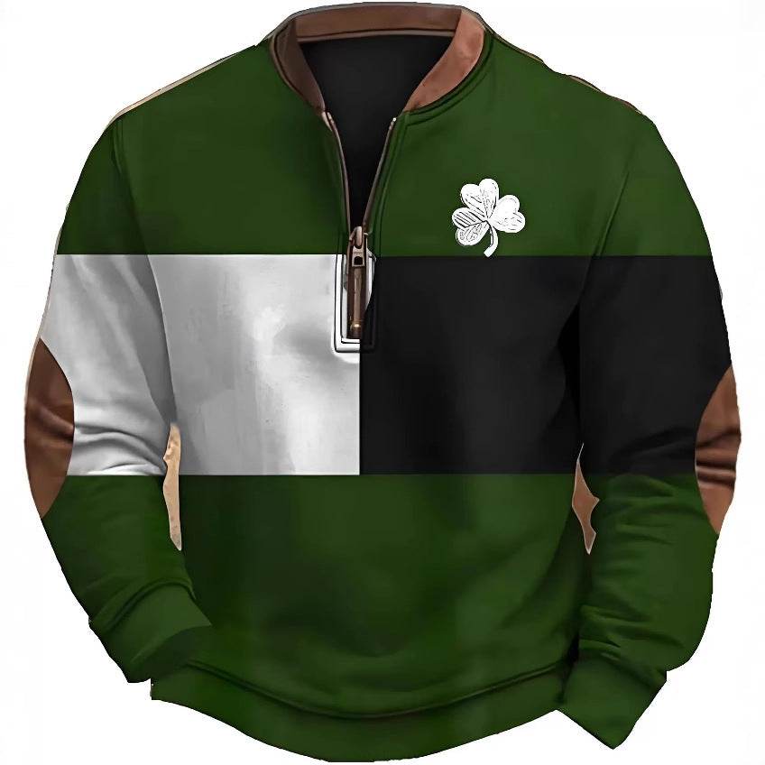 Trendy 3D Digital Printing Half-Zip Sweatshirt for Men - Stylish Comfort - Buy Center