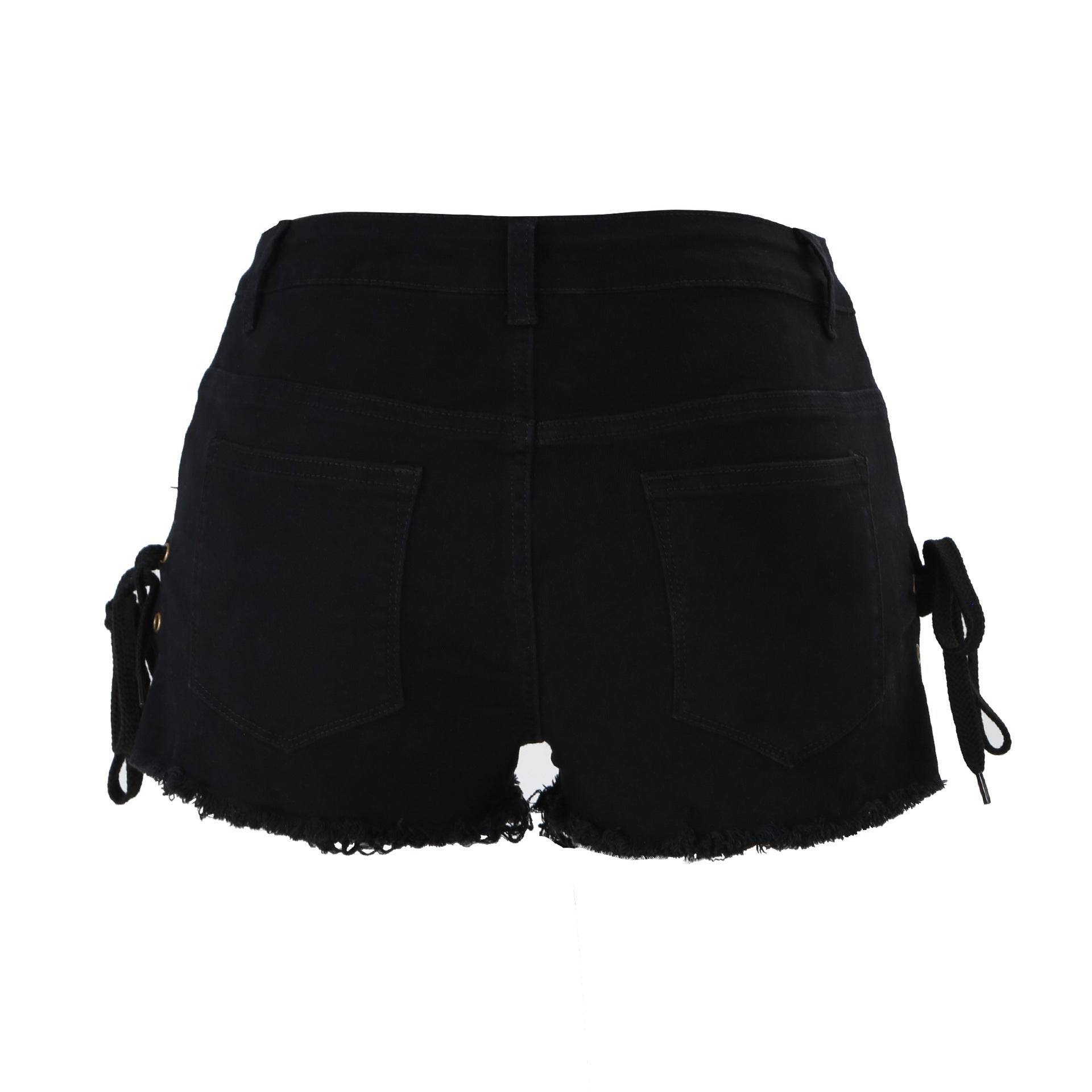 Buycenter Ripped Tassel Skinny Shorts - High Elasticity & Wide Leg Design - Buy Center