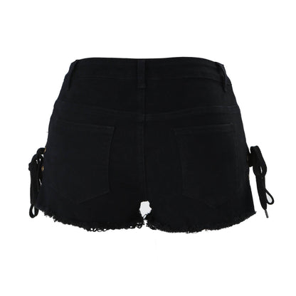 Buycenter Ripped Tassel Skinny Shorts - High Elasticity & Wide Leg Design - Buy Center