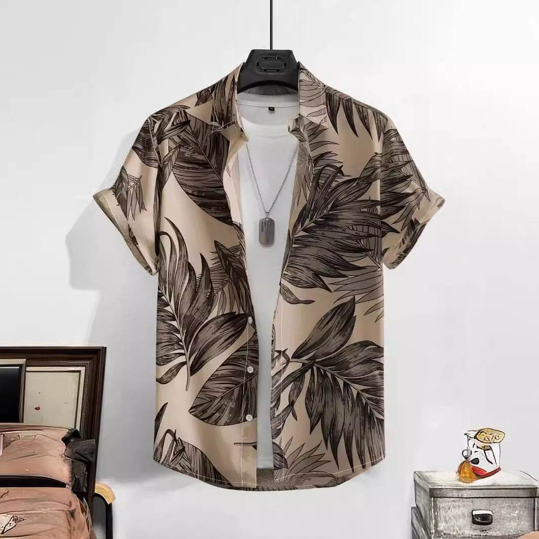 Men's Casual Loose 3D Printed Striped Shirt - Lightweight & Comfortable Fit - Buy Center