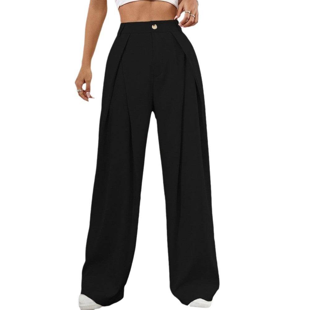 Commute Style High Waist Wide Leg Pants - Chic Gray, Comfortable Fit - Buy Center