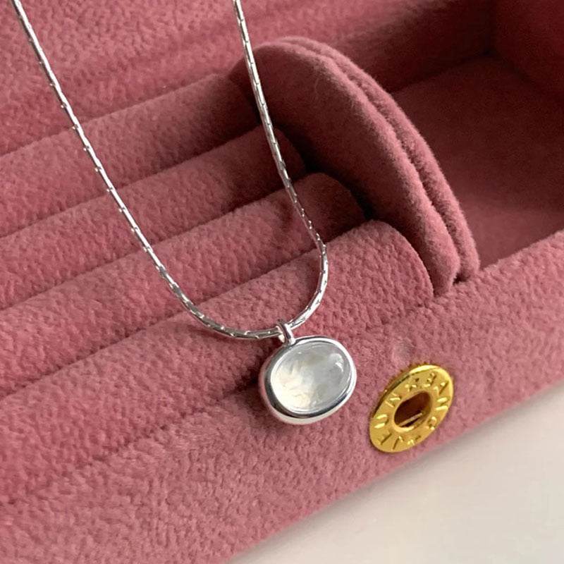 Black Agate Oval Necklace - Elegant 925 Silver Jewelry for Women - Buy Center