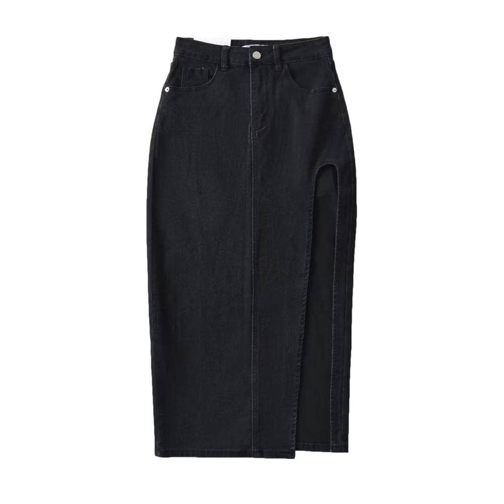 Buycenter Women's Denim Skirt - Fashion Personality, Solid Color Styles - Buy Center