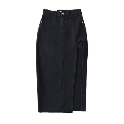 Buycenter Women's Denim Skirt - Fashion Personality, Solid Color Styles - Buy Center