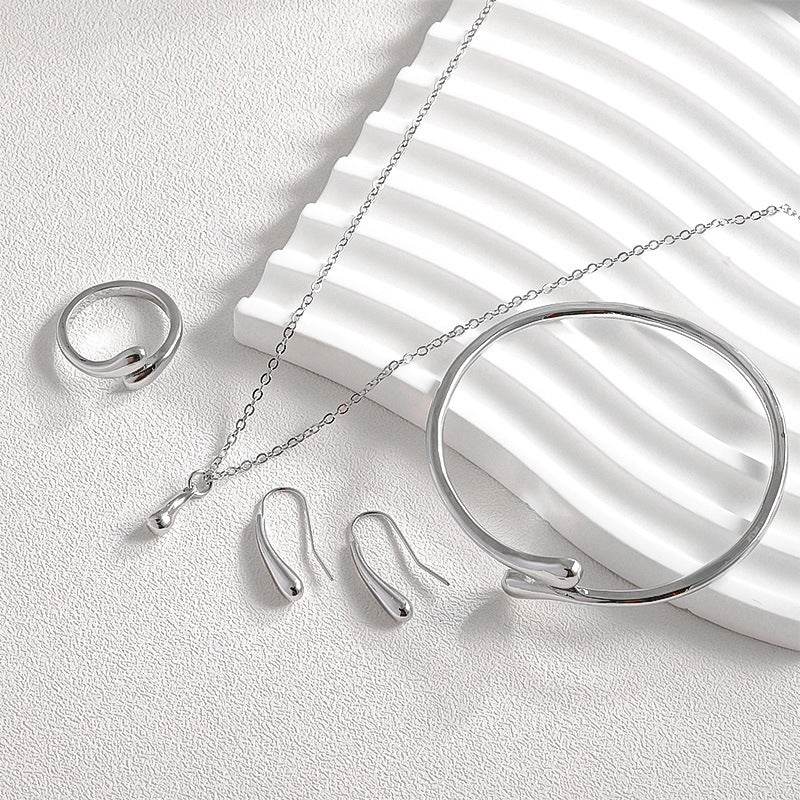 Water Drop Jewelry Set - Fashion Necklace, Earrings, Bracelet & Ring - Buy Center