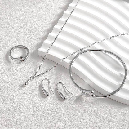 Water Drop Jewelry Set - Fashion Necklace, Earrings, Bracelet & Ring - Buy Center