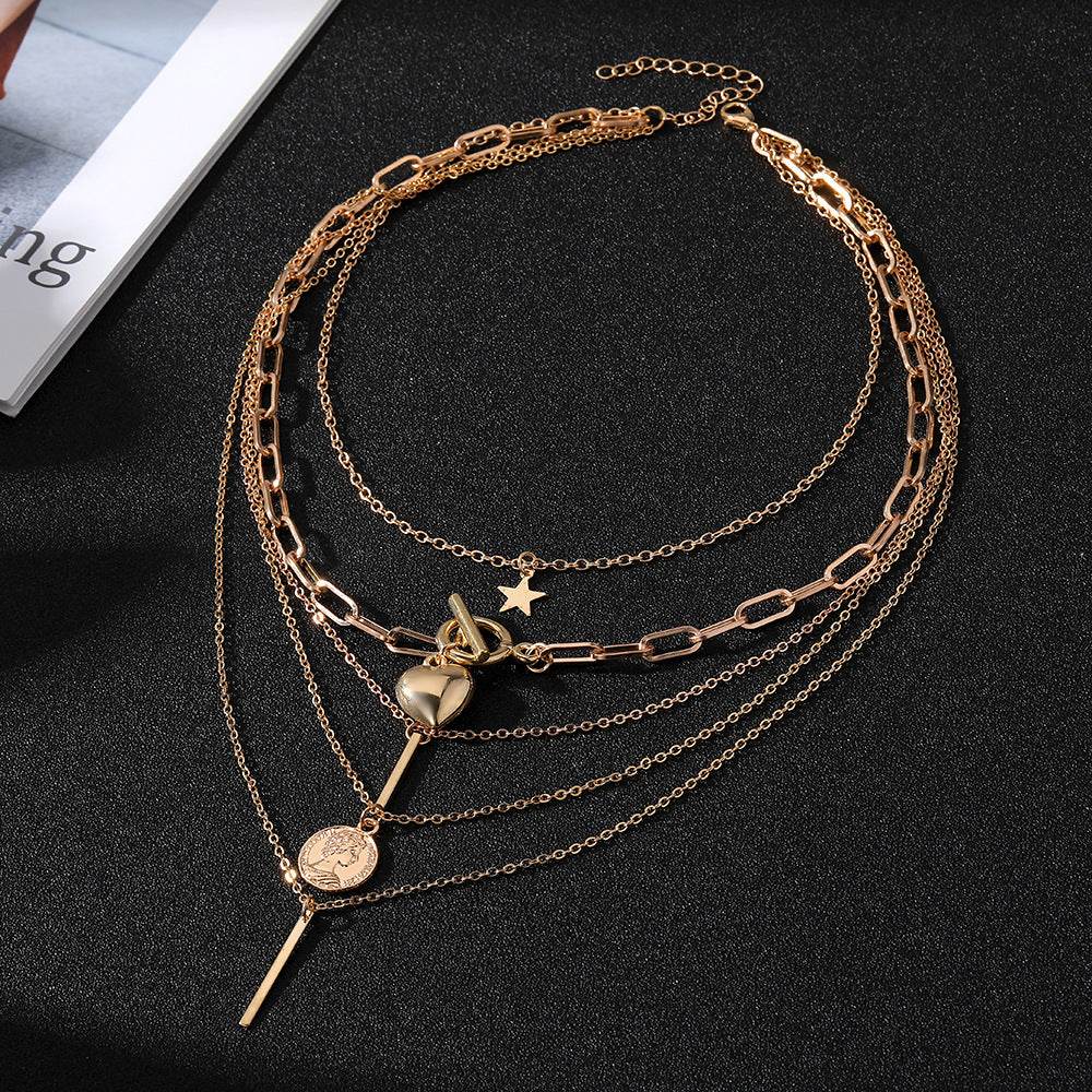 Personalized Multi-layer Twin Necklace - Trendy Retro Style for Women - Buy Center