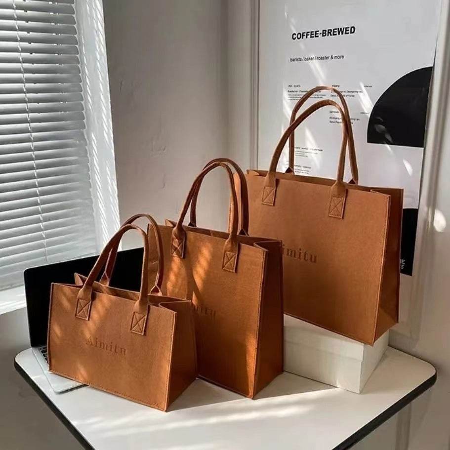 Stylish Women's Large Capacity Felt Handbag for Travel & Daily Use - Buy Center