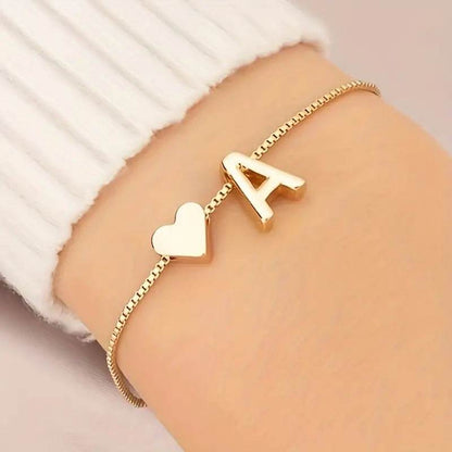 Cute Love Heart Bracelet - Personalized Couple Gift with English Letters - Buy Center