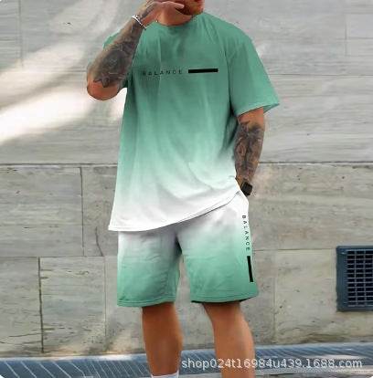 Casual Sports Short Sleeve Set for Men - Lightweight & Breathable Summer Comfort - Buy Center