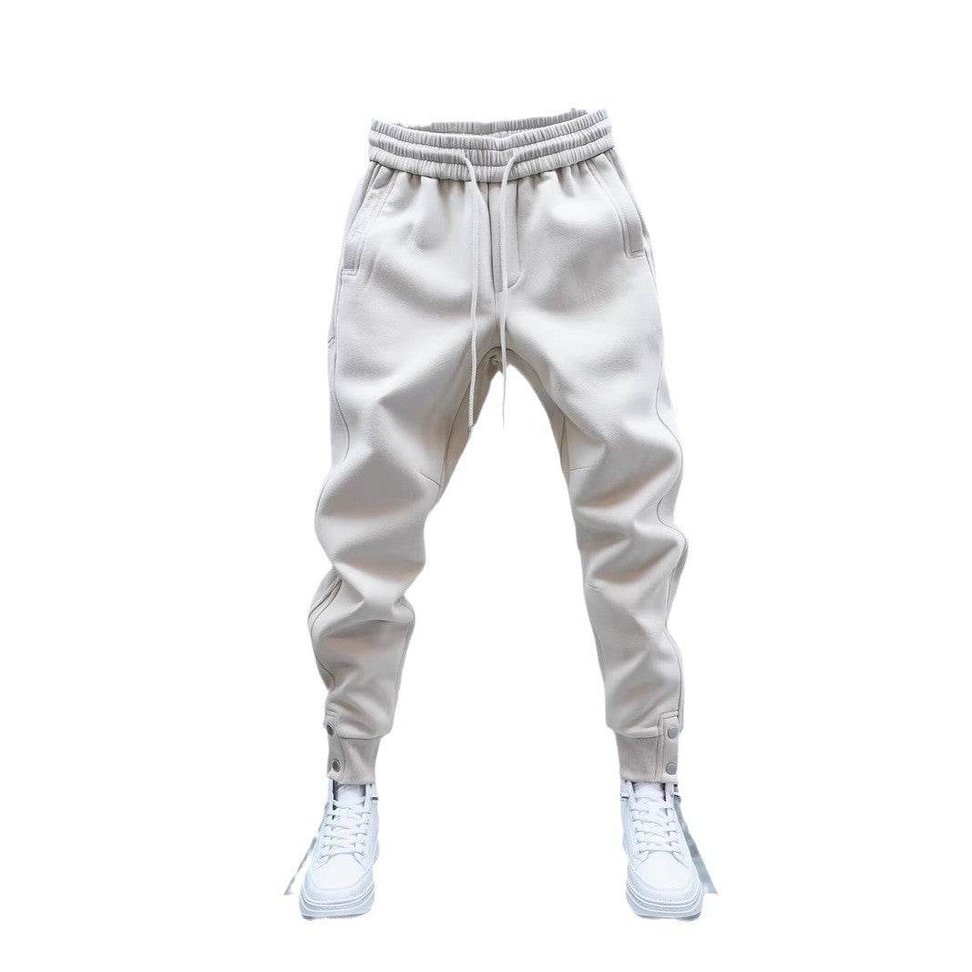 Men's Ankle Banded Slacks - Casual Solid Color Pants for Teenagers - Buy Center