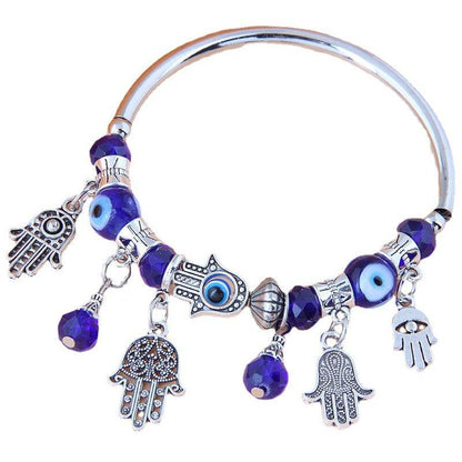 Evil Eye Bracelet for Women - Rose Shell & Crystal Beads, Trendy 2025 - Buy Center
