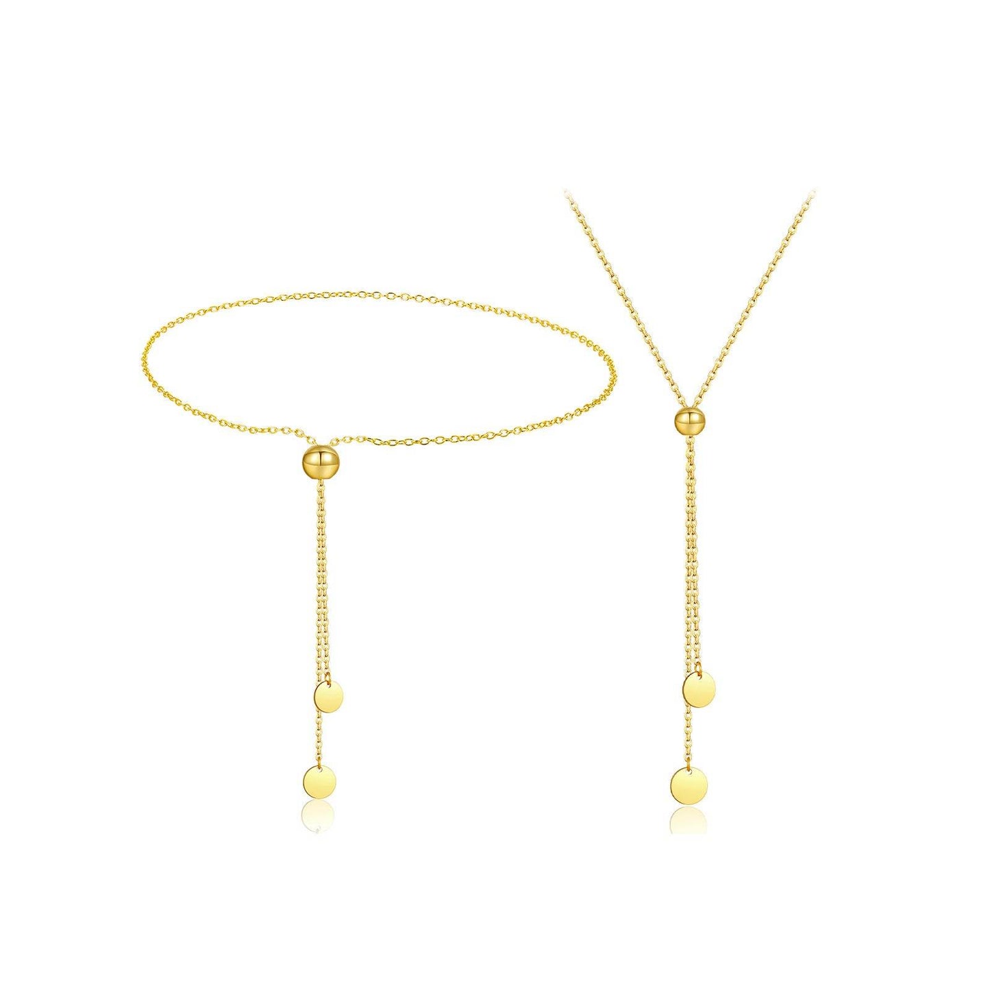 Buy Center S925 Sterling Silver Necklace Bracelet Set - Fashion Jewelry - Buy Center