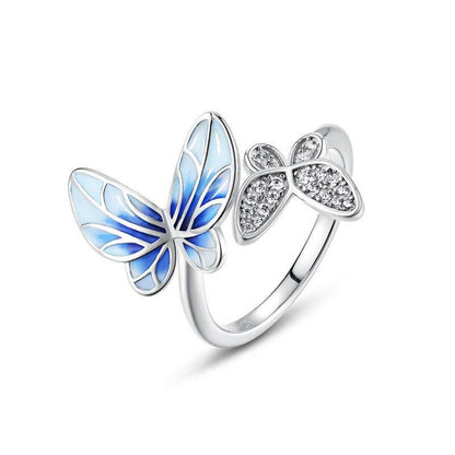 Elegant Silver Butterfly Ring for Women - Stylish Enamel Design 2025 - Buy Center