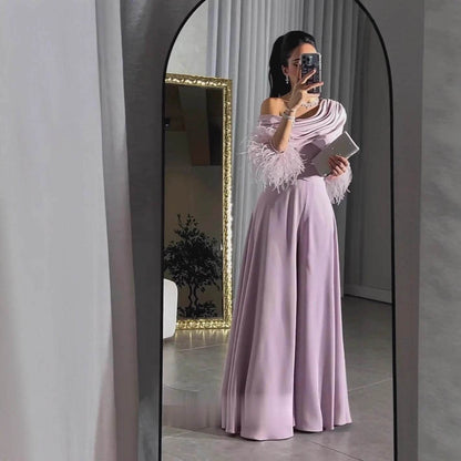 Sexy Fashion Feather Stitching Jumpsuit - Elegant Long Sleeve, High Waist - Buy Center