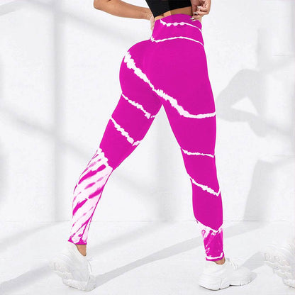 Buycenter Tie-Dye Stripes Yoga Pants – Seamless, Hip Lifting Sport Wear - Buy Center
