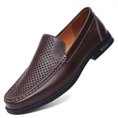 Authentic Leather Loafers - Breathable Slip-On Business Shoes for Men - Buy Center