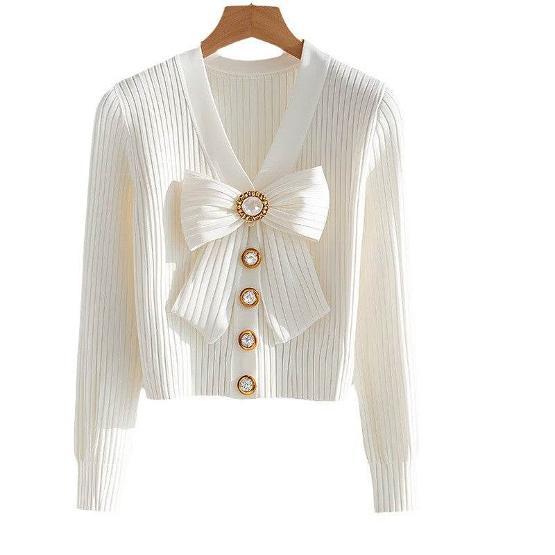 Buycenter Chic White Long-Sleeved Sweater - High-End Casual Fashion - Buy Center