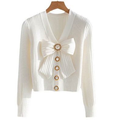 Buycenter Chic White Long-Sleeved Sweater - High-End Casual Fashion - Buy Center