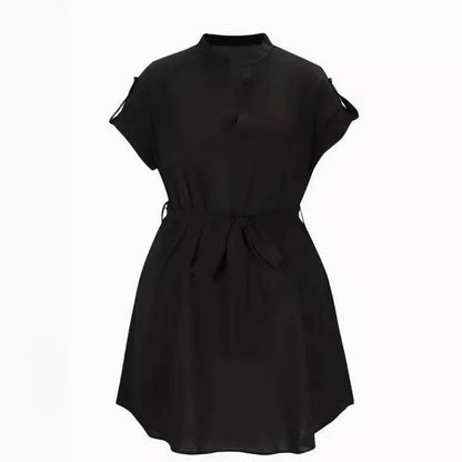 Women's Bowknot Short Sleeve Dress - Stylish Casual Wear in 7 Colors - Buy Center