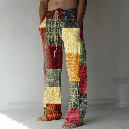 Men's Summer Beach Trousers - Stylish Geometric Patterns for Casual Comfort - Buy Center