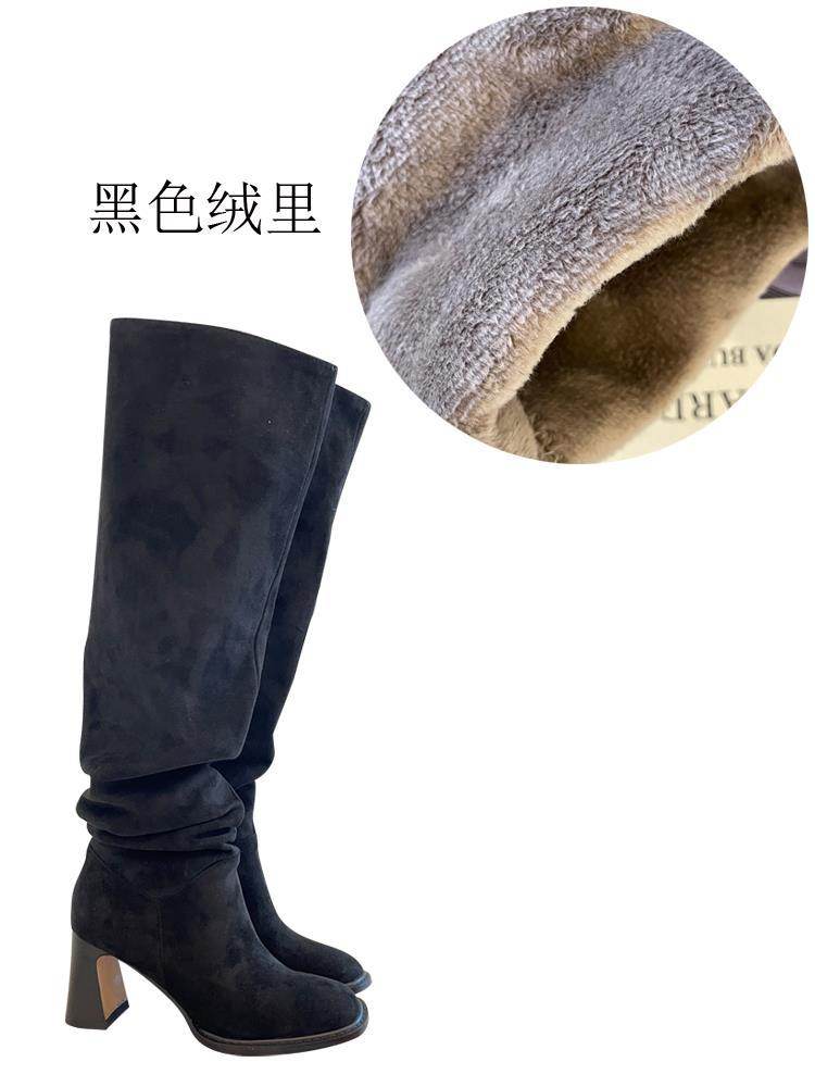 High Leg Heel Riding Boots - Stylish Cowhide with Durable TPR Sole - Buy Center