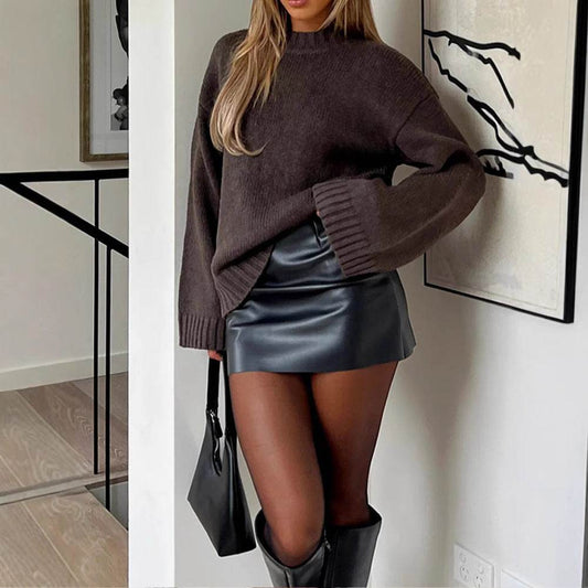 Versatile Loose-Fitting Long Sleeve Sweater - Stylish Comfy Pullover 2025 - Buy Center